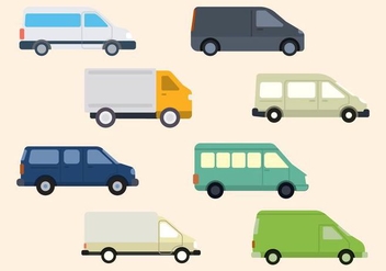 Flat Van Vector Collection - Free vector #435077